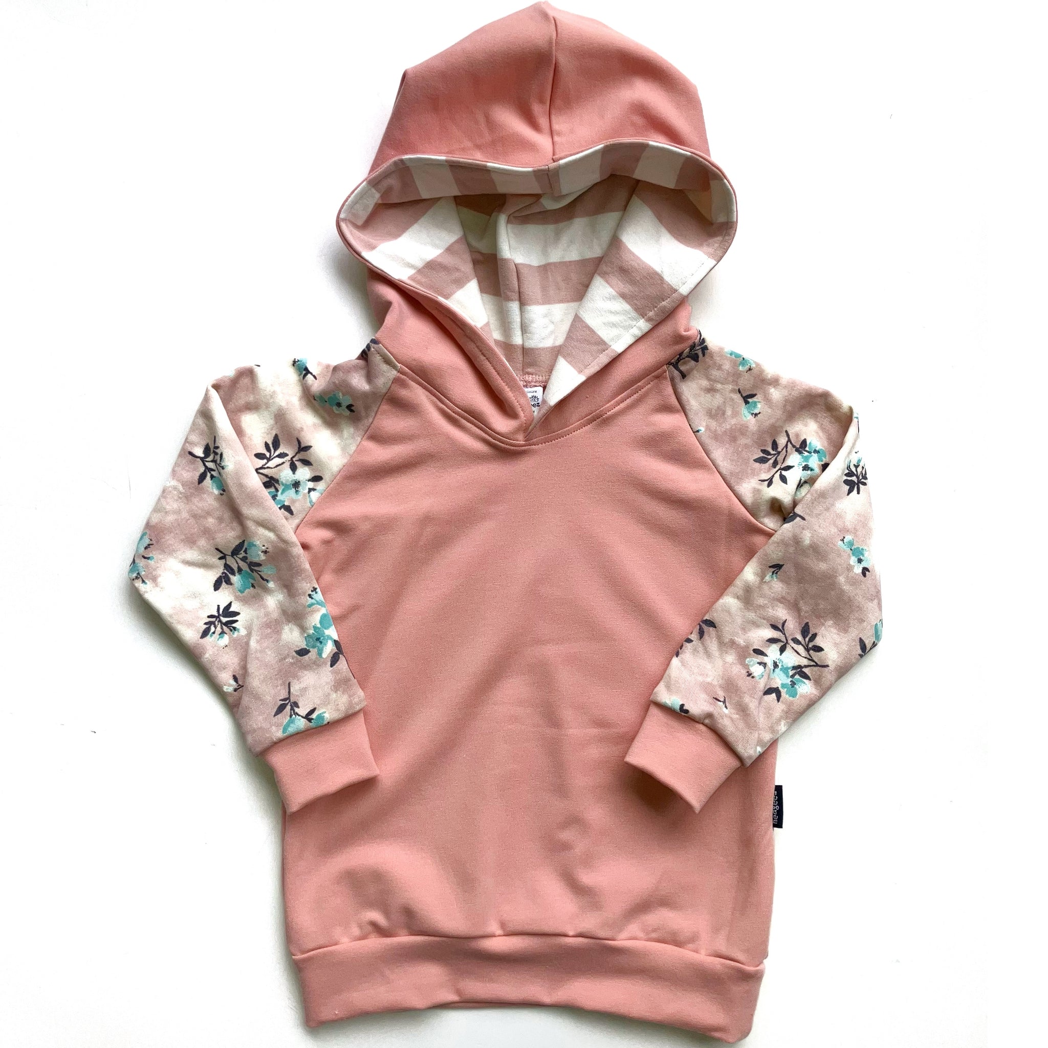 Peach and Floral Hoodie - Size 3