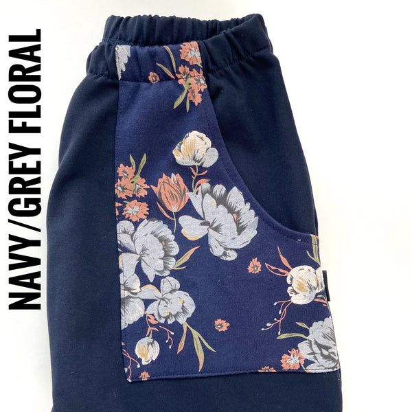 Harem Track Pants - Navy, Random Pockets